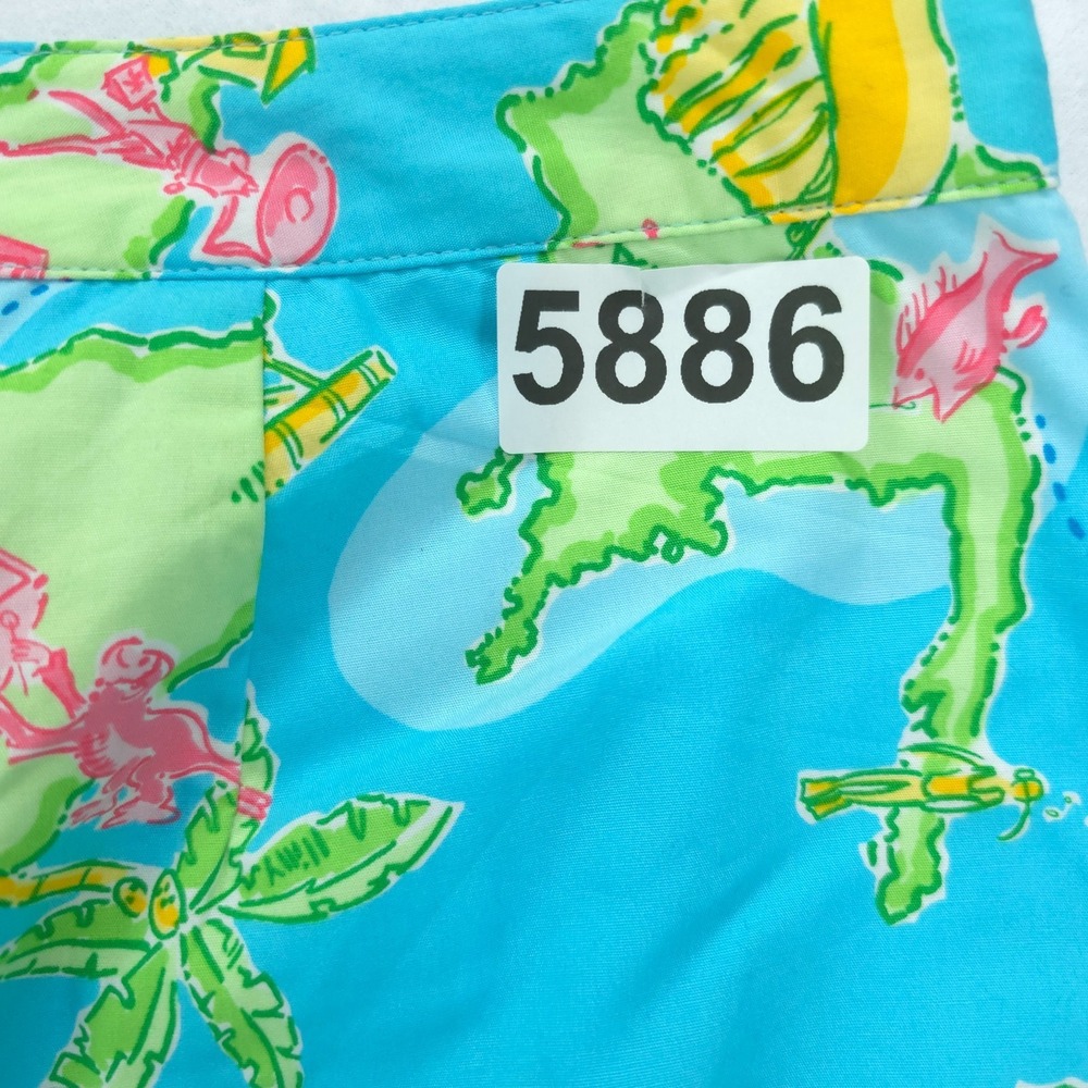 Lilly Pulitzer Pants Women 8 Havana Blue Private Island Capri Crop‎ NWT - Picture 10 of 10